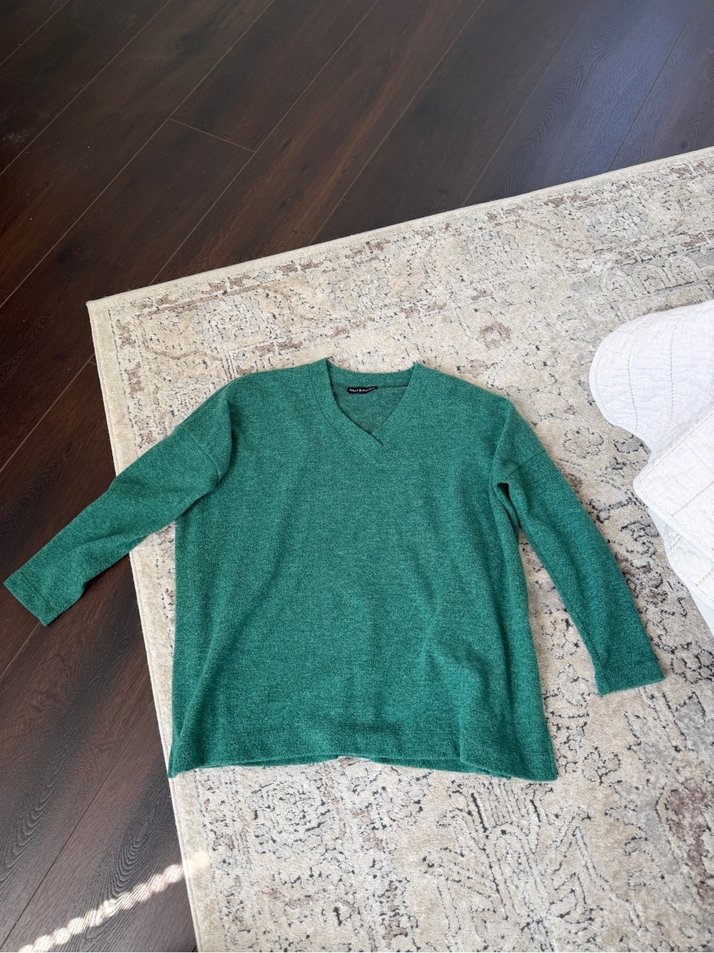 Nally & Millie Forest Green V-Neck Sweater